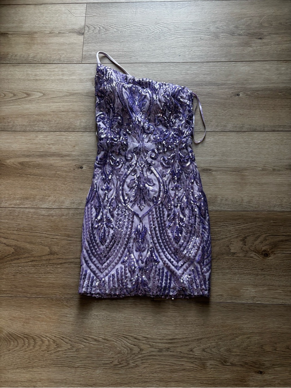 Windsor Purple One-Shoulder Sequin Bodycon Dress xxs